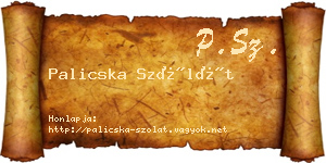 Palicska Szólát névjegykártya